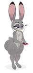 absurd_res anthro big_butt big_ears breasts bubble_butt butt digital_media_(artwork) disney earbuds earbuds_only electronics female fur genitals grey_body grey_fur half-closed_eyes headphones headphones_only hi_res holding_object huge_butt huge_hips judy_hopps lagomorph leporid mammal monotone_earbuds monotone_headphones narrowed_eyes nipples nude nude_anthro nude_female pink_nose purple_eyes pussy rabbit short_stack simple_background small_breasts smile solo sssonic2 standing thick_thighs third-party_edit white_background white_earbuds white_headphones wide_hipped_anthro wide_hipped_female wide_hips zootopia