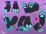 2024 3_toes 4:3 anthro big_claws black_body black_fur blue_body blue_claws blue_fur blue_pawpads claws colored_sketch digital_drawing_(artwork) digital_media_(artwork) duo english_text exclamation_point faceless_character faceless_male feet female fluffy_paws foot_fetish foot_grab foot_smother foot_tuft fur gradient_background heart_symbol hi_res hindpaw leg_tuft machine male mammal pawpads paws pinned pinned_by_foot pinned_to_wall protogen ryshokka_syre ryshokka_syre_(artist) signature simple_background size_difference sketch sketch_page smothering stepped_on text toes tuft worried_face