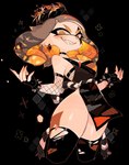 black_background cephalopod clothing female fingerless_gloves fishnet_clothing gloves grin handwear hi_res humanoid inkling legwear marine mollusk nintendo not_furry pearl_(splatoon) pseudo_hair pupils simple_background smile solo splatoon tentacle_hair tentacles thigh_highs torn_clothing torn_legwear unusual_pupils usa37107692