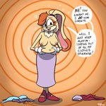 1:1 anthro belly belly_grab belly_squish big_breasts breasts buckteeth clothed clothing dewlap_(anatomy) female hi_res hypnosis lagomorph leporid mammal mature_anthro mature_female mind_control rabbit sagging_breasts sega solo sonic_the_hedgehog_(series) spiral_eyes squish tattoo teeth theenfman topless undressing vanilla_the_rabbit