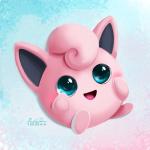 1:1 2016 ambiguous_gender digital_media_(artwork) digital_painting_(artwork) generation_1_pokemon jigglypuff nintendo open_mouth pokemon pokemon_(species) solo tsaoshin