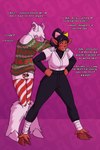 2:3 anthro asriel_dreemurr balls baseball_uniform begging blush boots boss_monster_(undertale) bow_ribbon chastity_cage chastity_device christmas christmas_clothing clothed clothing deer deltarune dess_holiday dracozhilla duo english_text female femboy footwear fur_boots genitals hair hands_on_hips hands_on_shoulders hi_res holidays humanoid larger_male laugh laughing_at leggings legwear locktober male male/female mammal ponytail shoes size_difference skinny socks sportswear stylized_chastity_cage sweater text topwear undertale undertale_(series) uniform wide_stance