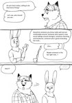 2023 anthro bernielover biped canid canine comic dialogue disney duo english_text fan_character fox gideon_grey hi_res humanoid_hands lagomorph leporid mammal monochrome nate_hopps rabbit red_fox slightly_chubby text true_fox zootopia