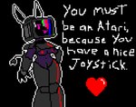 Rating: e
ID: 5104025
Date: 2024-10-09 11:40:37 -0400
Status: active
Score: 16
armor breasts button_nipples controller cybernetics cyborg digital_media_(artwork) electronics english_text felid female flirting flirting_with_viewer for_a_head game_controller gaming gaming_console genitals heart_symbol machine mammal ninteri nipples nyanshade object_head pixel_(artwork) plug purple_body pussy retro robot screen screen_face screen_head simple_background television text tv_head post #5104025