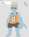 anthro bandage bored bottomwear bulge clothed clothing fan_character generation_1_pokemon hi_res machop male meatboom muscular nintendo pokemon pokemon_(species) shirt shorts solo tank_top tired_expression tired_eyes topwear