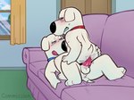 anal anal_penetration animal_genitalia animal_penis anonpupb anthro balls bite biting_lip biting_own_lip blush blush_lines bodily_fluids brian_griffin canid canine canine_genitalia canine_penis canis collar collar_only domestic_dog duo family_guy furniture genitals hand_on_butt hi_res knot licking licking_lips licking_own_lips looking_at_another looking_at_partner looking_back male male/male mammal nude penetration penis robot_brian self_bite self_lick selfcest smile sofa square_crossover sweat tail tail_motion tailwag tongue tongue_out