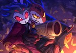 Rating: s
ID: 5457956
Date: 2025-03-26 14:30:21 -0400
Status: active
Score: 137
2025 avian black_body black_feathers blitzo_(helluva_boss) clothing demon duo feathers gloves gun handwear helluva_boss hi_res horn imp jojo_pose male male/male nurinaki ranged_weapon red_body red_eyes stolas_(helluva_boss) weapon post #5457956