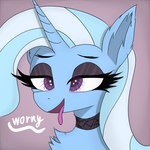 Rating: s
ID: 5507495
Date: 2025-04-16 07:51:06 -0400
Status: active
Score: 19
1:1 abstract_background aroused black_eyeshadow blue_body blue_hair blue_mane choker digital_media_(artwork) equid equine eyebrows eyelashes eyeshadow female feral fluffy fluffy_chest friendship_is_magic fur hair hasbro hi_res horn horse inner_ear_fluff jewelry makeup mammal mane multicolored_hair multicolored_mane my_little_pony mythological_creature mythological_equine mythology necklace open_mouth pony purple_background purple_eyes purple_eyeshadow signature simple_background slutty_face solo speedpaint text thick_eyelashes tongue tongue_out trixie_(mlp) tuft unicorn wornpaladin worny post #5507495