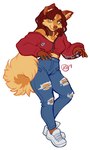 Rating: s
ID: 2889065
Date: 2021-08-21 03:11:07 -0400
Status: active
Score: 35
2019 anthro big_tail bottomwear brown_body brown_ears brown_eyebrows brown_fur brown_hair brown_nose brown_tail canid canine canis cheek_tuft clothed clothing collar colored denim denim_bottomwear denim_clothing digital_media_(artwork) domestic_dog ear_piercing ear_ring eyebrows facial_piercing facial_tuft female fluffy fluffy_tail footwear forearms fur gesture green_eyes hair half-closed_eyes high_waisted_bottomwear inner_ear_fluff jacket jeans kaitycuddle looking_at_viewer mammal multicolored_body multicolored_ears multicolored_fur narrowed_eyes nose_piercing nose_ring pants piercing pose raised_arm raised_arms raised_forearm raised_leg ring_piercing shoes signature smile sneakers solo tail tan_body tan_ears tan_fur tan_tail topwear torn_bottomwear torn_clothing torn_jeans torn_pants tuft two_tone_body two_tone_ears two_tone_fur post #2889065