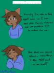 2019 3:4 ambiguous_gender anthro ask_blog biped blue_eyes brown_body brown_fur brown_hair canid canine canis clothed clothing dialogue digital_media_(artwork) english_text eyebrows eyelashes fur hair jen_ambler long_hair looking_at_viewer mammal multiple_scenes shirt signature simple_background solo standing talking_to_viewer text topwear what_the_hart_wants wolf wolfie-pawz