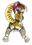 anthro butt clothing eublepharid female gecko hair leopard_gecko lingerie lizard reptile scalie shiverz sketch solo