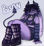 Rating: s
ID: 4205770
Date: 2023-07-31 22:06:53 -0400
Status: active
Score: 50
alternative_fashion anthro armwear big_ears biped black_clothing black_hair black_horn blue_clothing boots bottomwear claws clothing collar demon ear_piercing english_text female footwear fur grey_clothing hair horn hybrid icon lagomorph leporid long_ears looking_at_viewer mammal midriff neckwear piercing punk punk_boots purple_body purple_ears purple_fur rabbit salem_(wolfertinger) shoes solo spade_tail tail text topwear trans_(lore) trans_man_(lore) wolfertinger post #4205770
