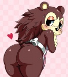 Rating: q
ID: 330619
Date: 2013-05-21 20:54:54 -0400
Status: active
Score: 82
2013 animal_crossing anthro apron apron_only big_butt bodily_fluids brown_body brown_fur brown_hair butt checkered checkered_background clothed clothing crossed_arms digital_media_(artwork) eulipotyphlan female fur glistening_eyelids hair half-closed_eyes heart_symbol hedgehog hi_res leaning leaning_forward lidded_eyes long_hair looking_back mammal mostly_nude narrowed_eyes nintendo pattern_background pattern_clothing presenting presenting_hindquarters rear_view sable_able short_tail simple_background solo sssonic2 sweat tail post #330619