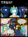 2014 comic dialogue digital_media_(artwork) english_text equid equine feathered_wings feathers female feral friendship_is_magic hasbro hi_res horn mammal my_little_pony mythological_creature mythological_equine mythology nightmare_moon_(mlp) princess_celestia_(mlp) princess_luna_(mlp) text vavacung winged_unicorn wings