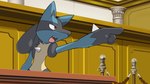 16:9 ace_attorney anthro capcom generation_4_pokemon hi_res lucario male matchstick_39 nintendo objection! pokemon pokemon_(species) solo widescreen