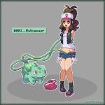 1:1 2015 ambiguous_gender ambiguous_on_human backpack baseball_cap bestiality blue_eyes boots bottomwear brown_hair bulbasaur clothed clothed_sex clothing denim denim_clothing digital_media_(artwork) duo elemental_creature english_text female female/ambiguous female_on_feral feral flora_fauna fondling footwear forced generation_1_pokemon green_body green_skin grey_background hair hands_behind_back hat headgear headwear hilda_(pokemon) human human_on_feral hybrid interspecies jacket larger_female larger_human legwear mammal nintendo pixel_(artwork) plant pokemon pokemon_(species) pokephilia red_eyes restrained sex shirt shoes shorts simple_background sismicious size_difference smaller_ambiguous socks standing tentacle_sex tentacles text topwear