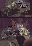 2024 2koma anthro anthrofied artist_collaboration claws clothed clothing comic conditional_dnp dean_(elvche) deathclaw dialogue elvche english_text fallout female frill_(anatomy) fully_clothed gecko_(fallout) group gun hat hatch head_crest head_frill headgear headwear hi_res jacket lazy_(elvche) looking_at_another male microsoft night_stalker_(fallout) ranged_weapon red_eyes rifle scalie scalywanderer shirt sniper_rifle speech_bubble tank_top text topwear tori_(elvche) trio weapon yellow_eyes