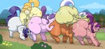 absurd_res age_difference aunt_orange_(mlp) big_butt blonde_hair butt equid equine female female/female feral friendship_is_magic hair hasbro hi_res horn huge_butt hyper hyper_butt mammal mature_female ms._harshwhinny_(mlp) my_little_pony mythological_creature mythological_equine mythology older_female parumpi rarity_(mlp) spoiled_rich_(mlp) suri_polomare_(mlp) unicorn upper_crust_(mlp) younger_female