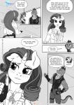 anthro anthrofied blush clothing comic dialogue dragon english_text equid equine female friendship_is_magic gloves handwear hasbro hi_res horn male mammal monochrome my_little_pony mythological_creature mythological_equine mythological_scalie mythology pegasus pia-sama rainbow_dash_(mlp) rarity_(mlp) scalie spike_(mlp) tail text unicorn wings