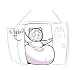 2019 animal_crossing anthro asking_for_help bear belly big_belly biped bluebear_(animal_crossing) blush blush_stickers building clothing digital_drawing_(artwork) digital_media_(artwork) door doorknob doorway female female_anthro front_view full-length_portrait greyscale hair hi_res house huge_belly maddeku mammal monochrome morbidly_obese morbidly_obese_anthro morbidly_obese_female navel nintendo obese obese_anthro obese_female open_door overweight overweight_anthro overweight_female partial_speech_bubble portrait question_mark round_ears shaded sketch solo standing stuck stuck_in_door stuttering three-quarter_view topwear window x_navel