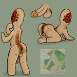 1:1 anus butt concrete_creature doggystyle feces from_behind_position genitals hi_res humanoid male meme_image not_furry penis scp-173 scp_foundation sex simple_background solo ted-simp