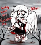 Rating: e
ID: 5268133
Date: 2024-12-26 18:58:35 -0500
Status: active
Score: 103
absurd_res anthro black_clothing black_shirt black_topwear blood blood_from_pussy blood_in_pussy bodily_fluids branch ccruelangel clothing cloud cloudy_sky cross depressing depression detailed_background feathered_wings feathers felid feline female gore hi_res mammal plant red_eyes religion self-harm shirt sky snow solo suicide topwear tree vent_art white_body wings wounded post #5268133