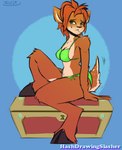 activision anthro bikini breasts cleavage clothed clothing deer elora faun female hashdrawingslasher hooves mammal red_hai scut_tail short_tail solo spyro_reignited_trilogy spyro_the_dragon summer swimwear tail thick_thighs treasure_chest two-piece_swimsuit