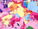 4:3 absurd_res applejack_(mlp) blue_body blue_eyes blush chura_chu cunnilingus equid equine female female/female fluttershy_(mlp) friendship_is_magic group group_sex hasbro hi_res horn horse kissing mammal my_little_pony mythological_creature mythological_equine mythology one_eye_closed oral orgy pegasus pinkie_pie_(mlp) pony rainbow_dash_(mlp) rarity_(mlp) sex tongue tongue_out twilight_sparkle_(mlp) unicorn vaginal wings