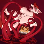 1:1 666 anal anal_penetration anthro arturfox big_breasts blush bodily_fluids book breast_play breast_suck breasts canid canine chara_senko_yukimoto female fox genitals hair hi_res mammal occult_symbol penetration pentagram pussy red_hair satanic sex solo spread_legs spreading sucking symbol tears tentacle_penetration tentacle_sex tentacles tongue tongue_out white_body yellow_eyes