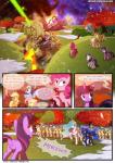 2015 absurd_res applejack_(mlp) blue_body blue_feathers blue_fur chilllum color_coded color_coded_text comic crystal dialogue digital_media_(artwork) earth_pony english_text equid equine feathered_wings feathers female feral fight fluttershy_(mlp) friendship_is_magic fur group hair hasbro hi_res horn horse light262 mammal multicolored_hair my_little_pony mythological_creature mythological_equine mythology name_drop name_in_dialogue name_shout pegasus pinkie_pie_(mlp) pointy_speech_bubble pony princess_celestia_(mlp) princess_luna_(mlp) rainbow_dash_(mlp) rainbow_hair rarity_(mlp) shaded species_in_dialogue speech_bubble text twilight_sparkle_(mlp) unicorn winged_unicorn wings