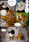 2012 anthro bear better_late_than_never collar comic daigaijin dialogue dreamworks duo english_text felid female flower giant_panda green_eyes kung_fu_panda male mammal master_po_ping master_tigress nude painting_(artwork) pantherine plant red_eyes slightly_chubby text tiger traditional_media_(artwork) watercolor_(artwork)