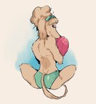 anthro canid canine canis clothed clothing domestic_dog female mammal panties panties_only snout solo sukidakesikanai tail topless underwear underwear_only