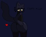 2023 3_fingers 4-bit after_vore aliasing ambiguous_anthro ambiguous_gender ambiguous_pred anthro anthro_pred arm_tuft asking asking_self big_butt big_tail biped black_arms black_body black_butt black_clothing black_ears black_eyelids black_face black_fur black_hands black_inner_ear_fluff black_legwear black_sweater black_tail black_text black_thigh_highs black_topwear black_tuft blue_background butt butt_expansion cel_shading closed_frown clothed clothed_ambiguous clothed_anthro clothing dark death dialogue digital_drawing_(artwork) digital_media_(artwork) domestic_cat ears_up eclair_(tcsrjx) elbow_tuft english_description english_text expansion fatal_vore felid feline felis fingers floating_whiskers fur glistening glistening_butt glistening_eyelids hand_on_butt hand_on_own_butt heart_symbol hearts_around_butt hi_res huge_butt inner_ear_fluff legwear long_tail looking_aside looking_at_butt looking_at_own_butt looking_at_self looking_back looking_back_at_self looking_down looking_down_at_butt looking_down_at_self male_(lore) mammal monotone_arms monotone_background monotone_body monotone_butt monotone_clothing monotone_face monotone_fur monotone_hands monotone_legwear monotone_sweater monotone_tail monotone_thigh_highs monotone_topwear mostly_clothed_ambiguous mostly_clothed_anthro narrowed_eyes no_underwear pointy_ears portrait prick_ears questioning_tone raised_tail rear_view red_heart shaded simple_background sleeveless_sweater solo standing sweater tail talking_to_self tcsrjx text thigh_highs three-quarter_portrait topwear tuft unimpressed vore weight_gain yellow_eyes