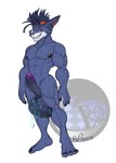 alien antennae_(anatomy) anthro balls big_balls big_penis bodysuit clothing feet genitals huge_balls huge_penis league_of_legends male male/male muscular muscular_male penis riot_games rumble_(lol) rxq skinsuit slime solo tencent through_clothing tight_clothing yordle