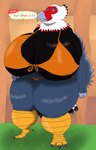 accipitrid accipitriform alythewolfcat amelia_(animal_crossing) animal_crossing anthro avian big_breasts bikini bird breasts clothing eagle english_text feather_hands feathers female hi_res huge_breasts huge_hips hyper hyper_breasts nintendo solo swimwear text two-piece_swimsuit wide_hips