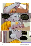 2:3 bastriw canid canine canis clothing comic dialogue english_text green_eyes hi_res male mammal nico_(bastriw) regret reminiscing text url wolf