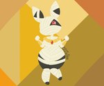 anthro female gold_(metal) gold_jewelry gold_necklace hi_res jessiejaster jewelry lagomorph leporid mammal mummy mummy_wrappings necklace rabbit red_eyes solo undead