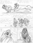 2008 arthos backpack belly big_belly black_and_white comic dialogue digitigrade english_text felid female feral greeting leovictor lion male male/male mammal monochrome pantherine pregnant pregnant_male quadruped shaded sykur tail tail_tuft text tuft young young_feral