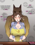 absurd_res apron big_breasts blush breasts brown_hair cleavage clothed clothing dialogue duo english_text female from_behind_position generation_1_pokemon hair hand_on_butt heart_eyes heart_symbol hi_res hohoroko huge_breasts human human_focus human_on_humanoid humanoid hypno_(pokemon) interspecies larger_male male male/female mammal mature_female nintendo not_furry pokemon pokemon_(species) pokephilia sex size_difference smaller_female solo_focus stealth_sex text