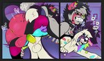 ahegao alternative_fashion anal anal_penetration angelbite_piercing anthro anthro_on_anthro anthro_penetrated anthro_penetrating anthro_penetrating_anthro anus balls band-aid bandage black_body black_fur black_hair blue_body blue_fur braces canid canine canis cheek_tuft collar collar_only domestic_cat domestic_dog ear_piercing english_text erection eyes_closed facial_piercing facial_tuft fangs felid feline felis fur gauged_ear genitals grabbing_sheets grey_body grey_fur grey_highlights hair half-closed_eyes hi_res highlights_(coloring) humanoid_genitalia humanoid_penis lip_piercing lip_ring looking_pleasured male male/male male_penetrated male_penetrating male_penetrating_male mammal narrowed_eyes nude onomatopoeia open_mouth open_smile penetration penile penile_penetration penis penis_in_ass perineum piercing pink_body pink_fur ring_piercing scene_(fashion) scene_haircut sex smile snakebite_piercing sound_effects sparkibarki sparklefur spiderbite_piercing stud_piercing tan_body tan_fur tan_highlights teeth text tuft