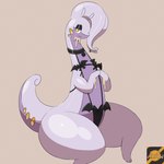 1:1 antennae_(anatomy) anthro bat batkini bedroom_eyes choker clothed clothing curvy_figure darknsfwindie digital_media_(artwork) dragon female generation_6_pokemon goodra halloween hi_res holidays jewelry jill_(darknsfwindie) looking_at_viewer mammal multicolored_body mythological_creature mythological_scalie mythology narrowed_eyes necklace nintendo orange_eyes piercing pokemon pokemon_(species) raised_leg scalie seductive simple_background slime smile solo tail tailbutt thick_thighs two_tone_body