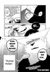 anthro canid canine clothing comic dialogue english_text female fur greyscale hi_res human kemono lila_(kashiwagi_aki) male mammal monochrome revoli text translated yakantuzura zinovy