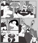 absurd_res adam_(parttimeyeen) anthro big_muscles big_pecs bovid bulge caprine comic english_text female fish gabriel_(parttimeyeen) giraffe giraffid goat group hi_res horn huge_muscles huge_pecs huge_thighs hyper hyper_muscles lagomorph larger_male laura_(parttimeyeen) leporid lizard long_ears male mammal marine mask muscular muscular_anthro muscular_arms muscular_legs muscular_male muscular_thighs parttimeyeen_(artist) pecs rabbit reptile scalie shark size_difference smaller_female superhero text thick_thighs tristen_(parttimeyeen)