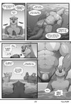 abs absurd_res alligator alligatorid anthro balls bear beer_bottle bodily_fluids bottle canid canine clothed clothing comic container crocodilian dialogue english_text eyes_closed flaccid floating fox genitals greyscale group hi_res hot_tub ineffective_clothing kev_(thepurp) male mammal monochrome muscular muscular_male mustelid nipples no_homo otter paws pecs penis pool reptile scalie speech_bubble sweat tank_(thepurp) text thepurp thick_thighs thong thong_only topless underwear underwear_only vein veiny_penis