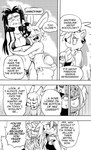 angry anthro arm_by_side bent_arm bikini blush bodily_fluids breast_grab breasts camel_toe canid canine cleavage clothed clothing coat comic cookie_(furryfight_chronicles) cross-popping_vein daigaijin dialogue drooling english_text eulipotyphlan extended_arm eyeshadow eyewear eyewear_on_head female female/female fox fur furryfight_chronicles glasses glasses_on_head group hair hand_on_breast head_on_breast heart_symbol hedgehog hi_res hug ida_huggler kalita_(furryfight_chronicles) lagomorph leporid makeup mammal midriff monochrome muko navel rabbit raised_hand rodent saliva sciurid straight_arm swimwear text topwear tree_squirrel tucked_arm two-piece_swimsuit