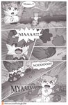 ambiguous_gender anthro avian backpack bell bird canid canine collar comic dialogue falling forest fox hi_res iradeon mammal nia_(senz) plant river sean_(senz) senz text tree url