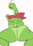 2022 2d_animation animated anthro back_boob big_breasts big_butt bouncing_butt breasts butt butt_jiggle female frame_by_frame generation_2_pokemon green_body hi_res huge_breasts huge_butt jiggling looking_at_viewer looking_back meganium nintendo nude pokemon pokemon_(species) shaking_butt short_playtime smile solo suntan tan_line tansau twerking