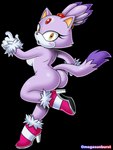 absurd_res anthro blaze_the_cat blush butt clothing felid feline female footwear hi_res mammal omegasunburst sega shoes solo sonic_the_hedgehog_(series) tail