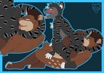 anal anthro anthro_on_anthro bear biped blue_eyes blush blush_lines brown_body brown_fur countershade_face countershade_fur countershade_torso countershading cutaway duo eyebrows felid fingers fur hi_res interspecies kingdraws kinktober male male/male mammal open_mouth open_smile oral rimming sex smile tail tongue tongue_out