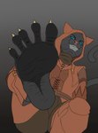 5_toes anthro barefoot blue_eyes breasts claws feet felid female first_person_view foot_focus hi_res humanoid_feet khajiit khamira looking_at_viewer mammal microsoft pinwin plantigrade soles solo spread_toes the_elder_scrolls the_elder_scrolls_online toe_claws toes wrinkled_feet wrinkles